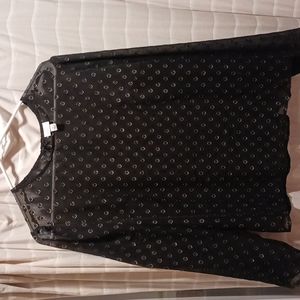 Black long sleeve see thru long sleeve top by A new day gold circle accents